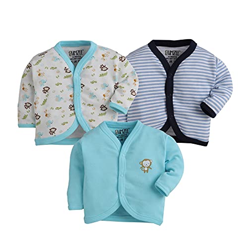 Image of BUMZEE Front Open Full Sleeves Jablas for Baby Pack of 3