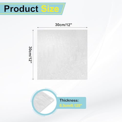 Image of MECCANIXITY 1 Pcs Glitter Pearl Acrylic Sheet,12 inch x 12 inch x 1 /8 inch Pearlescent Cast Pmma Plastic Sheets Extruded Translucent Blanks for DIY Art Crafting Laser Cutting & Engraving,White