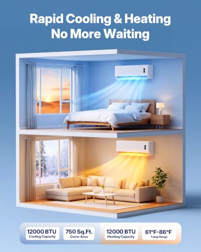 Image of Upstreman 12,000 BTU DIY Mini Split AC & Heat Pump 230V, No Vacuum Required