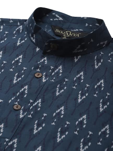 Image of SOJANYA (Since 1958, Men's Silk Blend Grey Kurta Pyjama & Silk Blend Jacket Combo