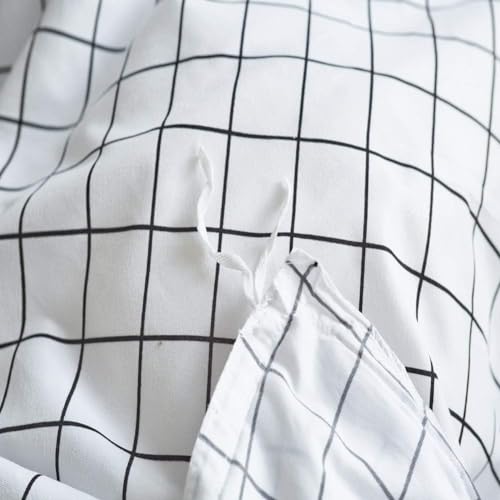 Erosebridal DCS2020HJF07QUEEN Farmhouse Buffalo Checked Bedding Set Black Gray White Plaid Comforter Cover Queen,Soft Lightweight Grid Bedspreads, 1 Lattice Duvet Cover thumb #2