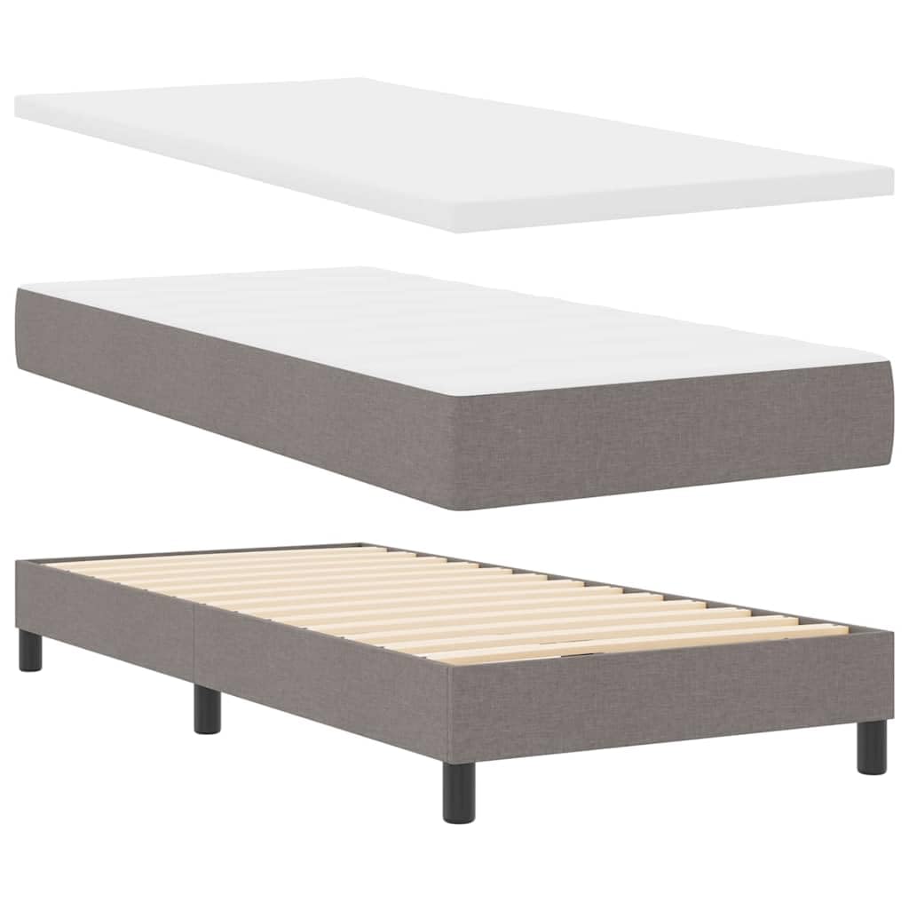 Materac sprężynowy nowoczesny pokój gościnny Ciemnoszary 90x190 cm | Łóżko sprężynowe z materacem Ciemnoszary 90 x 190 cm tkanina regulowane wezgłowie pokój gościnny