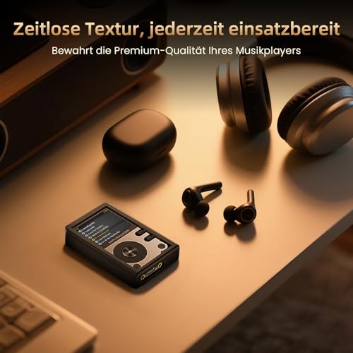 Schützende PU-Lederhülle für H2 Tragbaren HiFi-Musikplayer, Stoßfest & Langlebig, Schwarz