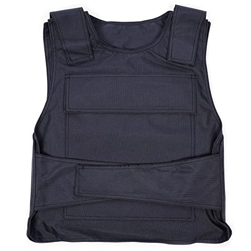 KOLHGNSE Gilet de protection contre les piqûres, 0,3 ㎡ - Gilet de protection anti-perforation avec fermeture Velcro - 50 x 58 cm - Pour la police et la sécurité, Noir , 114 cm Cover