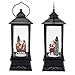 Eldnacele Singing Battery Operated & Plug-in Musical Lighted Christmas Snow Spinning Water Glittering Snow Globe Lantern Home Decoration and Gift, Santa Claus
