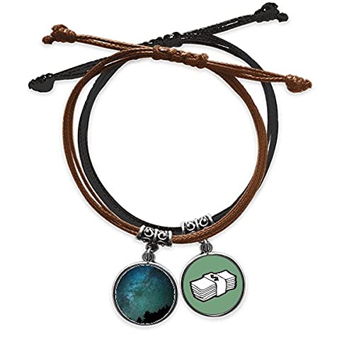 Pulsera de cuerda galaxia y nubes cósmicas joyeria informal para astronomos y viajeros