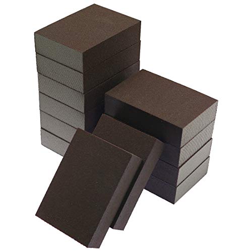 Biaungdo 12pcs Sanding Sponge Grit Wet Dry Sanding Blocks, Washable and Reusable Sand Sponge Assortment (Fine Grade)