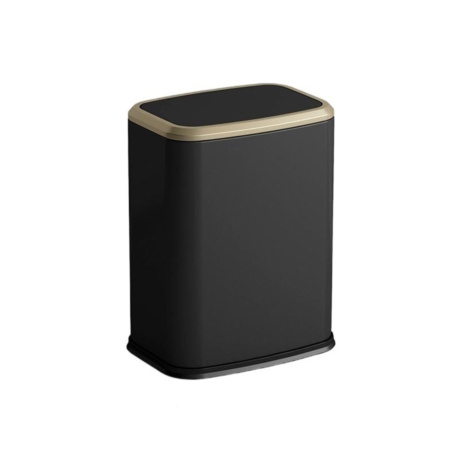 ZYYANSHOP Trash Cans Trash Bin with Swing Lid, Can with lid, Stainless Steel Garbage for Office Bathroom Bedroom Wastebasket Garbage(Black)