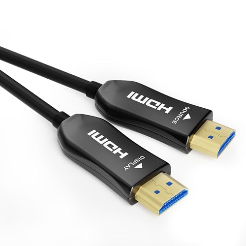 Image of 4K Fiber Optic HDMI Cable 30ft, High Speed HDMI 2.0 Cable, 18Gbps, Supports HDR, ARC, Directional Fiber HDMI Cord, Compatible with PS5 /Blu-ray /TV Box /HDTV /Projector