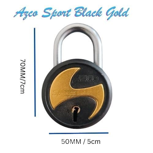 Image of Azco Round Small Size Locks 52mm 3 Keys, 7 Levers Double Locking, Strong Hardened Shackle, Lock and Key for Home Door Shutter Shop Office Main Gate (Pack of 1)