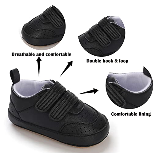 Image of E-FAK Baby Shoes Boys Girls Infant Sneakers Non-Slip Rubber Sole Toddler Crib First Walker Shoes