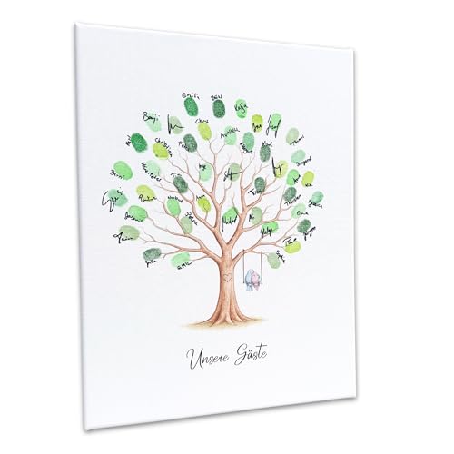 KATINGA Leinwand zur Hochzeit – Bild für Fingerabdrücke mit Baum - Personalisiert oder mit „Unsere Gäste“ – Hochzeitsbaum – Gästebuch als Geschenkidee (30x40 Unsere Gäste) KATINGA Leinwand zur Hochzeit – Bild für Fingerabdrücke mit Baum - Personalisiert oder mit „Unsere Gäste“ – Hochzeitsbaum – Gästebuch als Geschenkidee (30x40 Unsere Gäste)