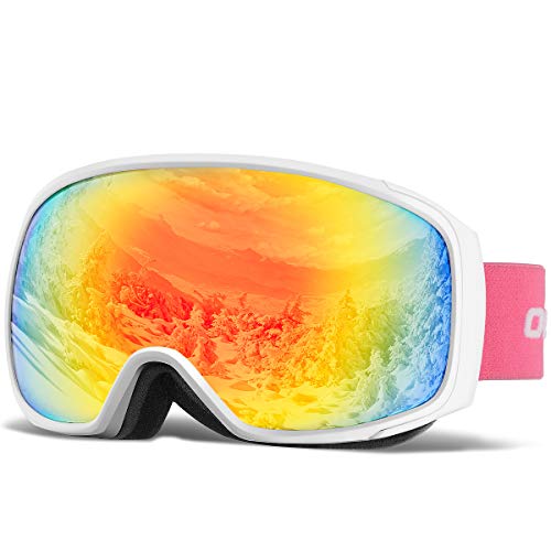 OlarHike Ski Snow Goggles for Men and Women, Anti-Fog Over Glasses Snowboard Goggles