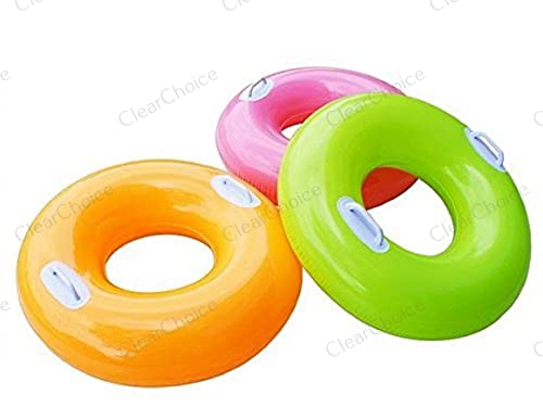 Image of ClearChoice:- Adult Swimming Ring Pool Float Tube Water Toys with 2 Handles(Size - 30''inch)(Multi Color)(8 + Years Up)(1 PIS)