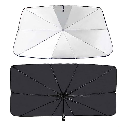 Parasol de Coche Plegable Universal- Parabrisas con Protección Rayos UV Ventana Delantera Metalizado Aislante del Calor (78x140cm)