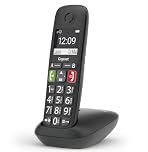 Gigaset E290, Telefono Portatile con Suonerie Forti, Numeri Grandi e Audio Potenziato, Tasti di Chiamata Rapida, Vivavoce con Volume Regolabile, Nero [Versione Italiana]