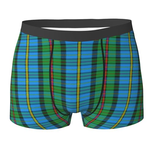 SHAOMABA Scottish Clan Macleod Of Harris Tartan Plaid Cool, Breathable And Comfortable Fashionable Flat Corner Underwear Black
