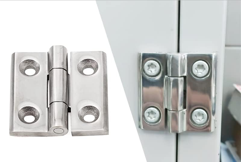 Heavy Duty Door Hinges, Rust-Resistant Hardware Cabinet Hinge with Reinforced Construction, Set of 2 (2.95"x2.95"x0.24" Polished Stainless Steel/6)