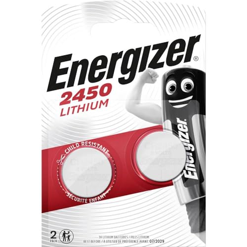 Energizer CR2450 Lithium Coin Batteries, 2 Pack
