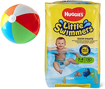 YDF Small Little Swimmers Disposable Swim Pants 15lb 34lb 12 Count Bonus Inflatable Pool Ball 5 inch Small Pack of 12