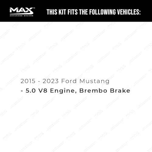 Image of Max Advanced Brakes Front & Rear Brake Kit Compatible With 2015 2016 2017-2021-2023 Ford Mustang w /5.0 V8 Engine Replacement Premium OE Disc Brake Rotors and Ceramic Brake Pads