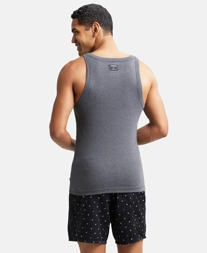 Image of Jockey US26 Men Super Combed Cotton Rib Square Neck Gym Vest