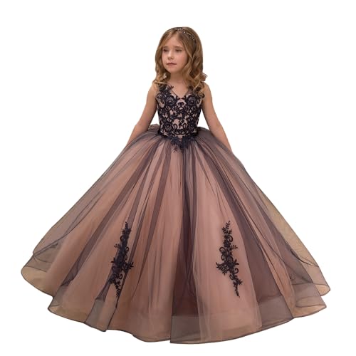 Aibaowedding Princesa Vestido De Baile Con Bordados Encaje Vestido De Niña De Flores Damas De Honor Elegante Noche Para Celebraciones Vestido De Fiesta, Color de la imagen., 12-13 años