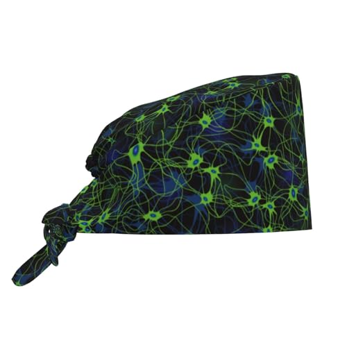 Image of Working Cap Scrub Cap with Sweatband Adjustable Unisex Women Tie Back Hat Nurse Surgical Caps