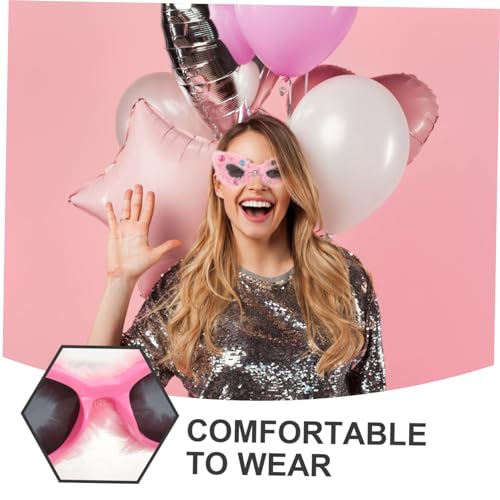 VALICLUD Plush Sunglasses Fuzzy Sunglasses Funny Party Glasses for Women, Pink Rhinestone Decor, Birthday, Wedding, Graduation Photo Booth Props3