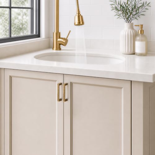 Image of Ravinte Antique Brass Kitchen Cabinet Solid Handles,3-1 /2 Inch,5 Pack | Solid Zinc Alloy, Modern Slim Style, Square Design, Deep-Thread Firm Base, Screws Included, for Kitchen Drawers & Cupboards