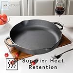 Cast Iron Skillet 14 Inch, Pre-Seasoned Large Cast Iron Frying Pan, Multi-Stove Compatible Heavy Duty Cookware for Stovetop, Oven, Induction, and Grill - Image 2