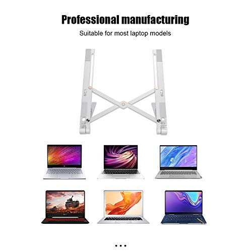 Soporte para notebook de aleación de aluminio ajustable plateado miniatura 4