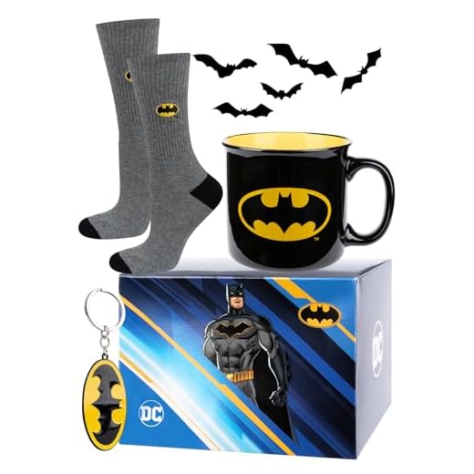soxo DC Comics Batman Superman Calcetines Hombre Divertidos + Taza + Llavero Regalos Originales 40-45 Batman