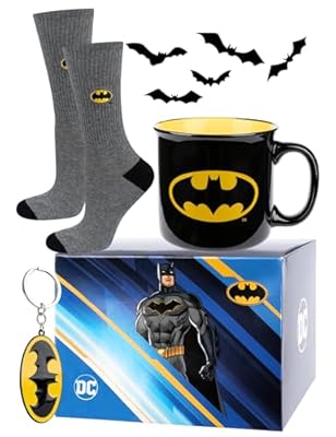 soxo DC Comics Batman Superman Calcetines Hombre Divertidos + Taza + Llavero Regalos Originales 40-45 Batman | Ya disponible en tu tienda friki favorita! En mundofriki.es!
