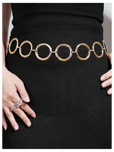 Floerns Women's Metallic Circle Waist Chain Vintage Body Waist Belt for Dress2