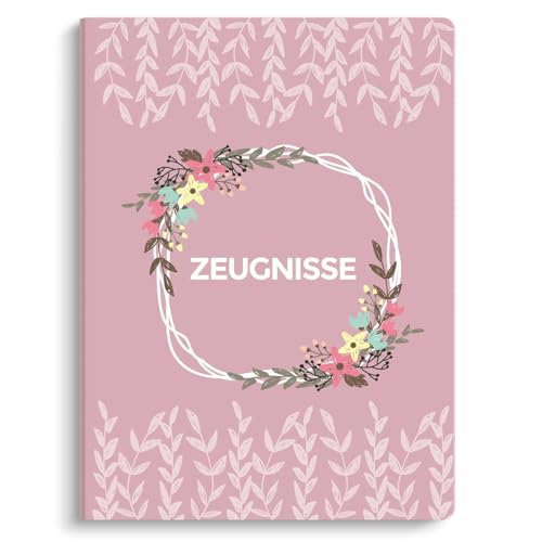 SKYDUE Zeugnismappe A4 Hochwertige Kunststoffmappe Mit 30 Hüllen Zeugnismappe Für Zeugnisse Zu Archivieren Und Wichtige Dokumente Zu Organisieren(Rosa)