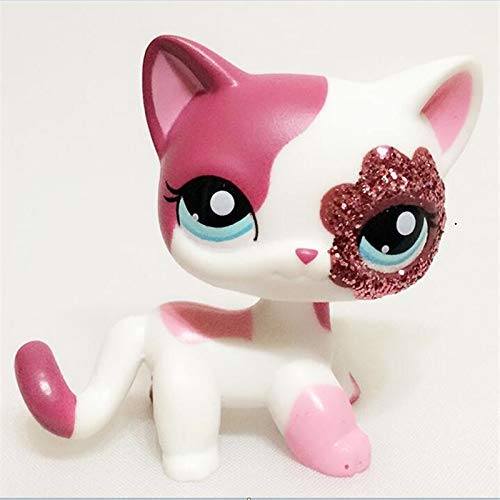 LUPPS #2291 Pink White Sparkle Glitter Short Hair Cat Blue Eyes