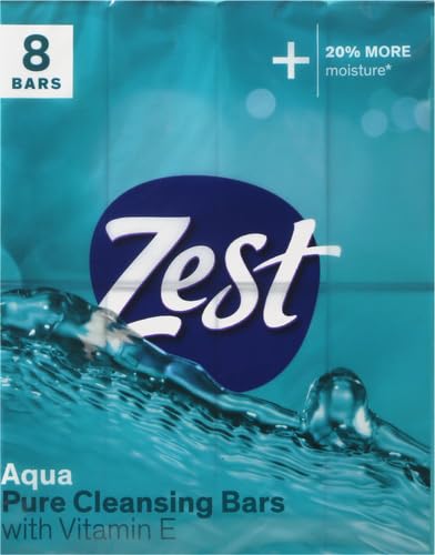 Image of Zest 8-Bar Bath Size Soap, Aqua, 4 Ounce per bar, 8 bars, 32 Ounce (Pack of 6)