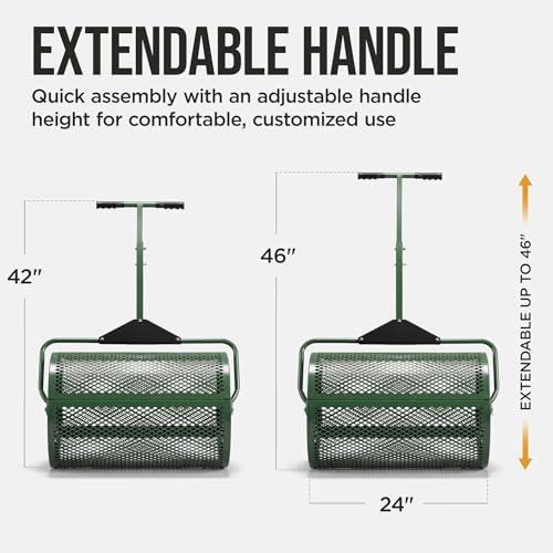 Image of Best Choice Products Compost Spreader, 24-Inch Peat Moss Spreader, Heavy-Duty Steel Lawn & Soil Spreader for Topdressing, Sand, Manure & Mulch, Adjustable T-Handle