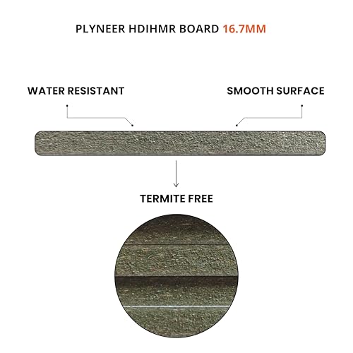Image of Plyneer HDIHMR MDF Board - High-Density Moisture & Impact Resistant Wood for Modern Furniture & Interior Designs (16.7mm)-8ft x 4ft
