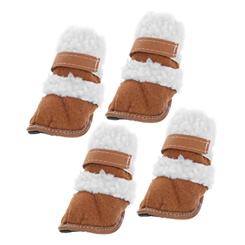 Abaodam 2Pairs Pet Snow Boots for Dogs Winter Booties Non Slip Design for Puppies Easy to Put Protects Paws from Snow and Cold