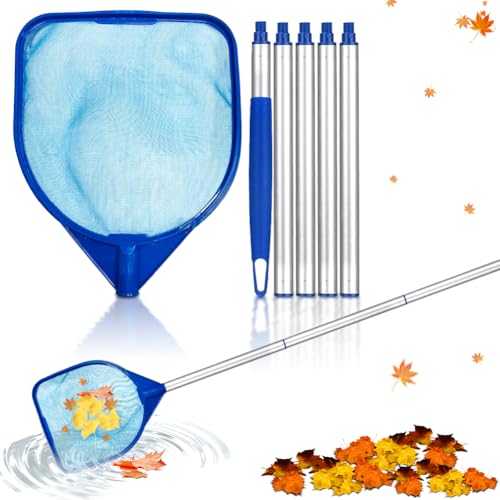 Pool Kescher mit Griff,153cm Teichkescher Feinmaschig Algen,Poolreinigung Pool Kescher Feinmaschig,Pool Zubehör Poolreinigung Bodenkescher, Schwimmbad Skimmer Netz,für Aquarium Spa Fisch Tank Teiche