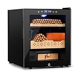 Electric Humidor 50L – 300 Count Large Capacity Electric Humidor Cooler | Thermostatic Cooling with Spanish Cedar Wood Shelves, Digital LED Screen & Safety Lock | Perfect Father’s Day Gift for Men