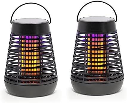 PIC Portable Solar Insect Killer Torch (FLPT), Bug Zapper and Flame Accent Light, Kills Bugs on Contact - Twin Pack
