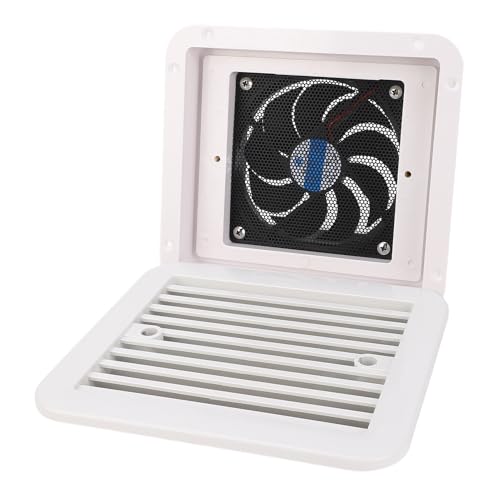 Ejoyous Ventilateur de Ventilation Latéral pour Camping-car, ABS, AC220 V, 3,1 W, 205 X 185 Mm, avec Grille d'écran, échange d'air Rapide pour Camping-car, Caravane, Remorque, Bateau, Salle de