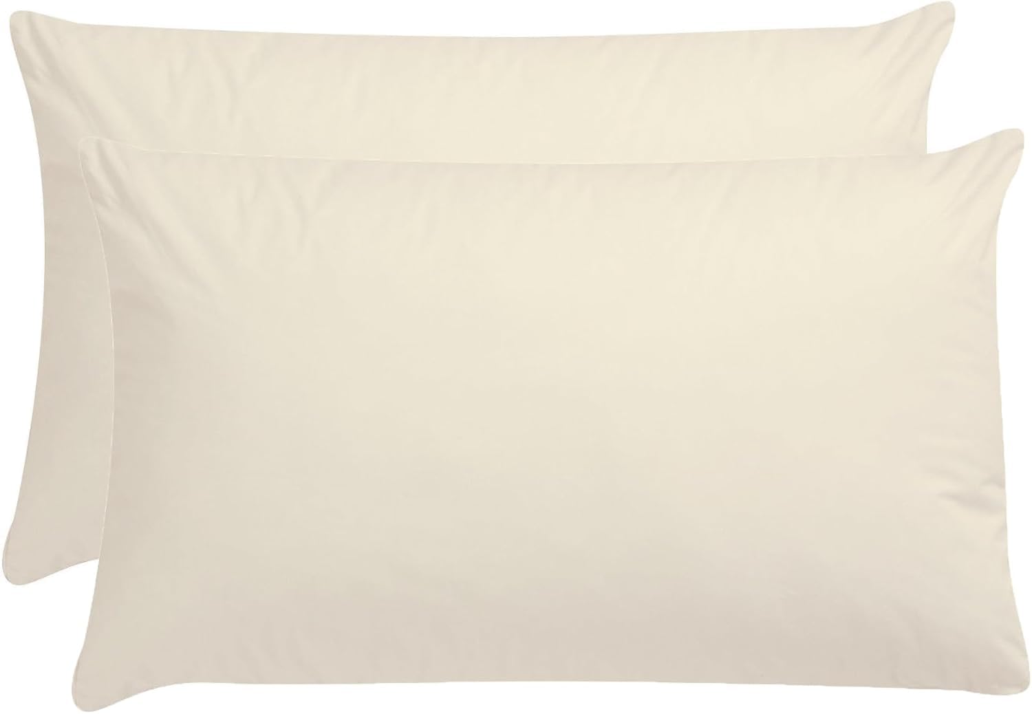Plain Dye Baby Toddler Pillows 60x40cm,Soft Cot Bed Pillow 2 Pack,100% Brushed Cotton Boys Girls Nursery Pillow Kids Bedding,Travel Junior Small Pillows, Cream