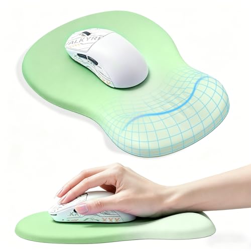 Tapis de souris avec repose-poignet en mousse à mémoire de forme rose haute densité