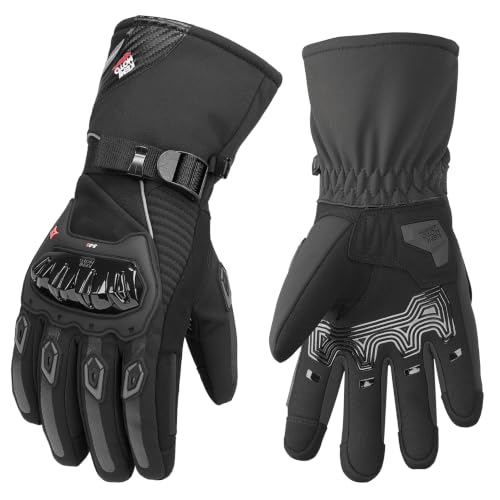 KEMIMOTO Guantes Moto Invierno Impermeables y Cálidos con Pantalla Táctil
