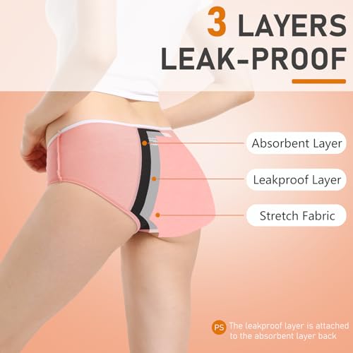 Teen Girls Period Underwear Leakproof Panties Menstrual Panty Cotton Kids Protective Briefs2
