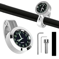 Motorrad Uhr,Motorrad Uhr Wasserdicht,Motorrad Fahrrad Uhr, Motorrad-Fahrraduhr, Wasserdicht Leuchtend Motorraduhren für Lenker,Motorraduhr Geeignet für Motorräder Und Elektrofahrzeuge(Silber)